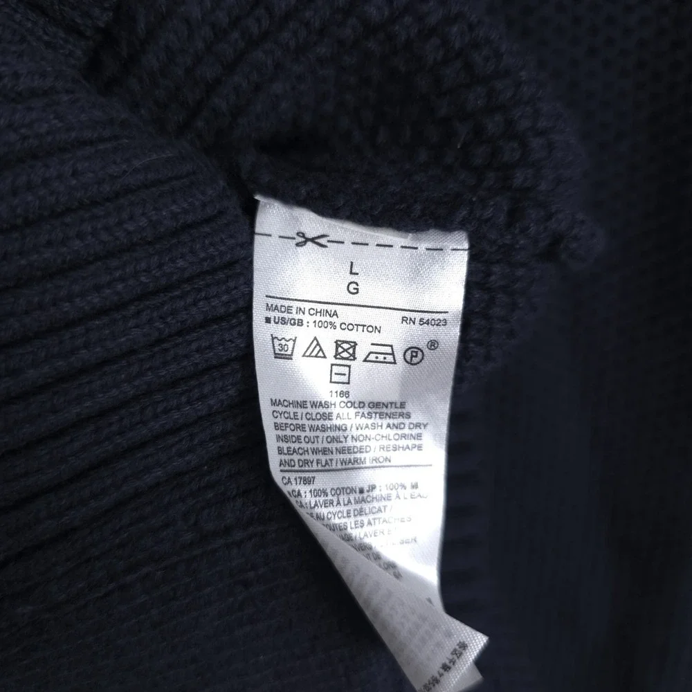 Banana Republic Toggle Button Cardigan Mens Large True Navy Shawl Collar Sweater